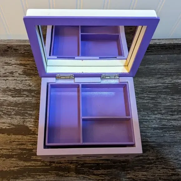 Melissa & Doug Purple Kid's Jewelry Box with Mirror and Pull Out Tray - Picture 2 of 8